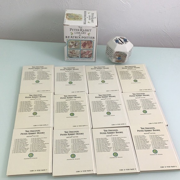 The Peter Rabbit Library by Beatrix Potter books and ceramic coin bank EUC - Picture 8 of 10